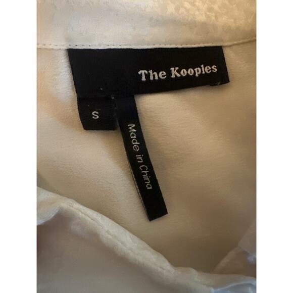Women S The Kooples Cream White Button-Down 100% Silk Blouse Shirt Top Long Slv - Picture 7 of 7